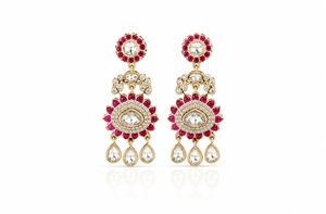 Kundan Earrings 07609 - KRISHNA'S SWETA JEWELLERY