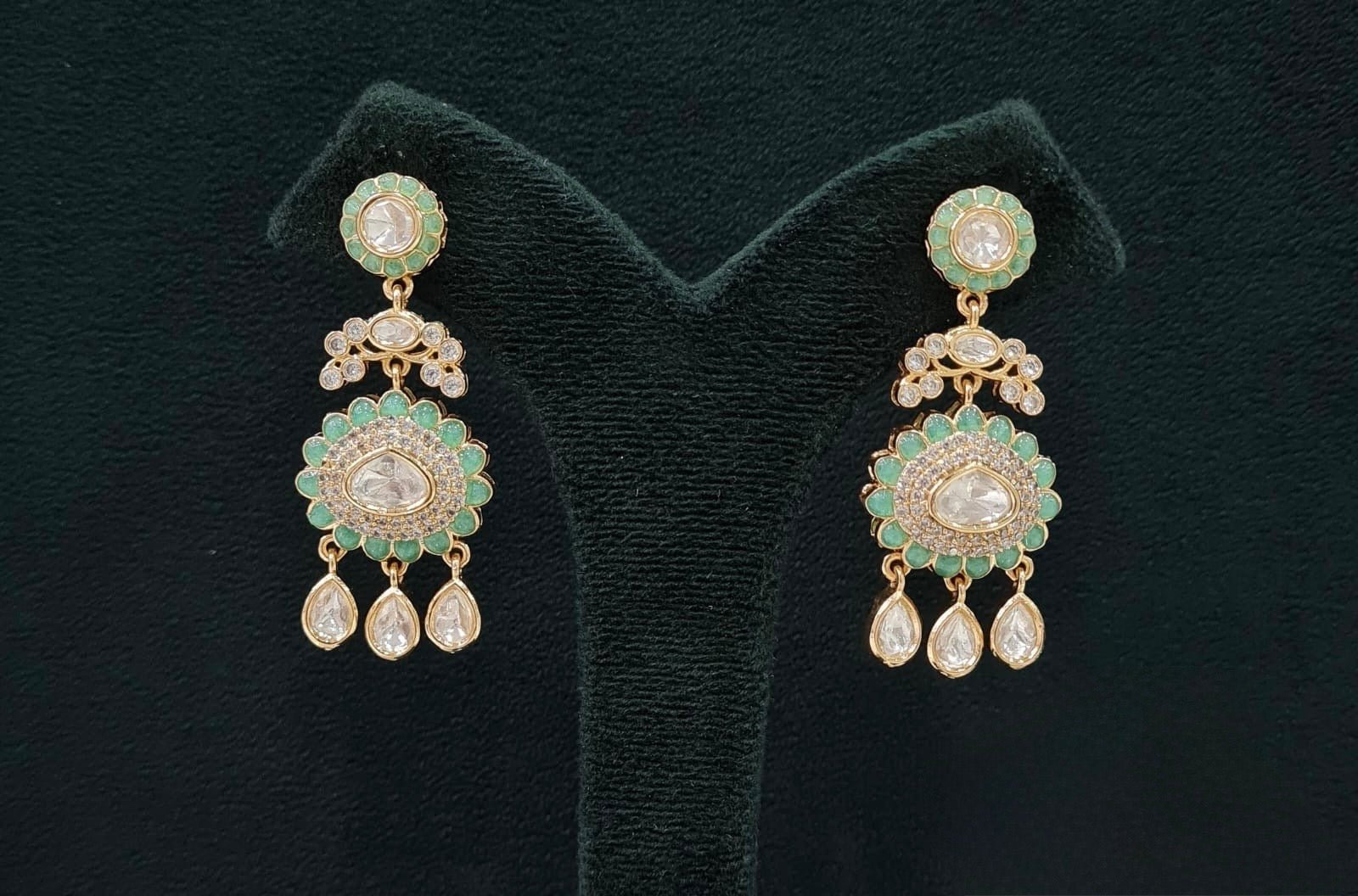 Kundan Earrings 07609 - KRISHNA'S SWETA JEWELLERY