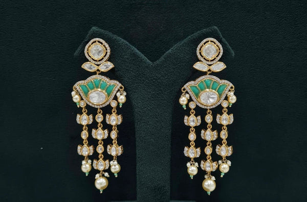 Kundan Earrings 07641 - KRISHNA'S SWETA JEWELLERY