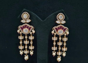 Kundan Earrings 07641 - KRISHNA'S SWETA JEWELLERY