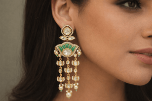 Kundan Earrings 07641 - KRISHNA'S SWETA JEWELLERY