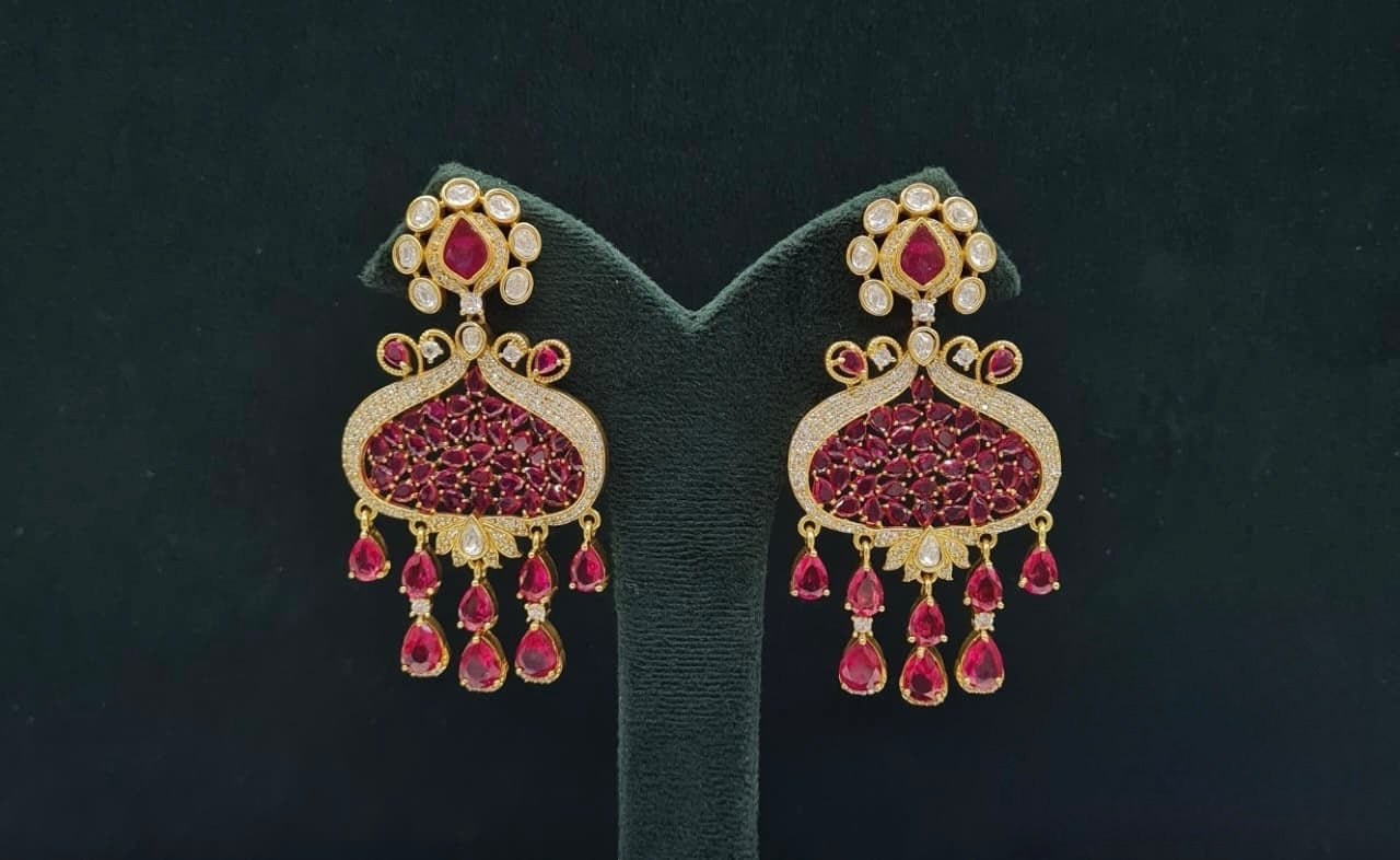 Kundan Earrings 08202 - KRISHNA'S SWETA JEWELLERY