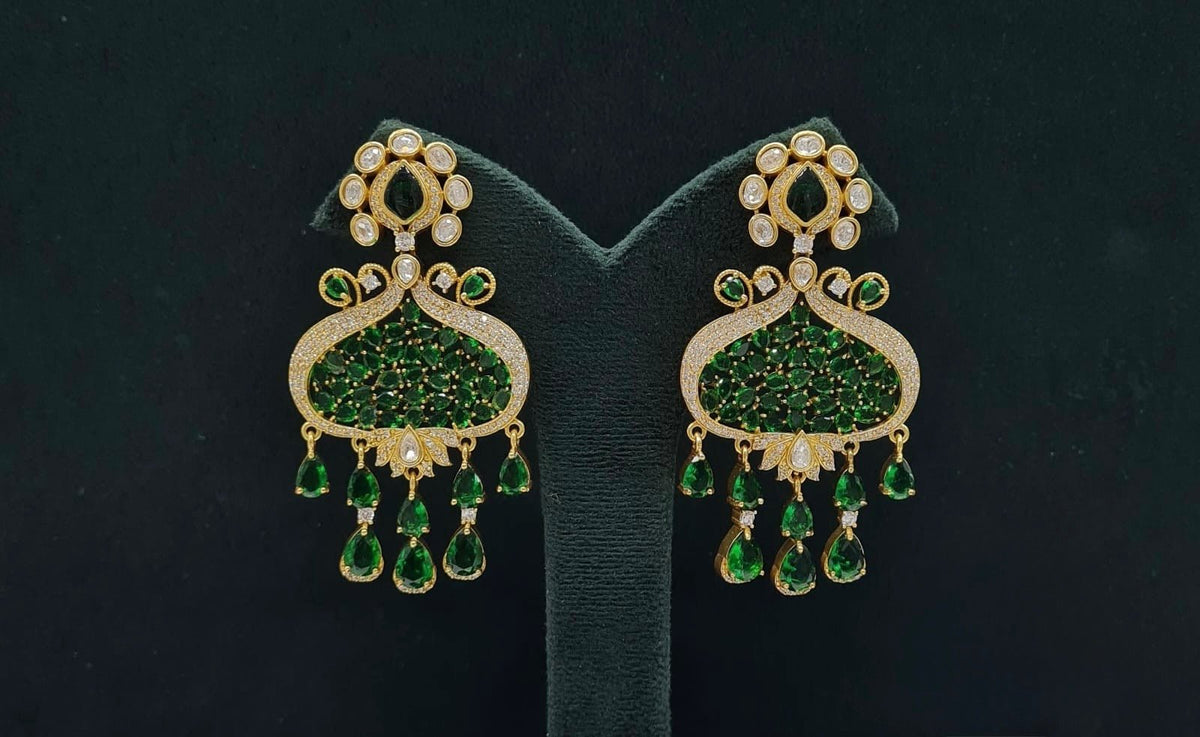 Kundan Earrings 08202 - KRISHNA'S SWETA JEWELLERY