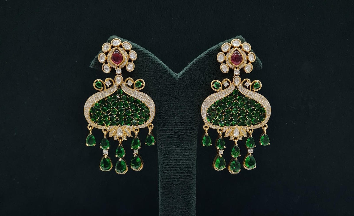 Kundan Earrings 08202 - KRISHNA'S SWETA JEWELLERY