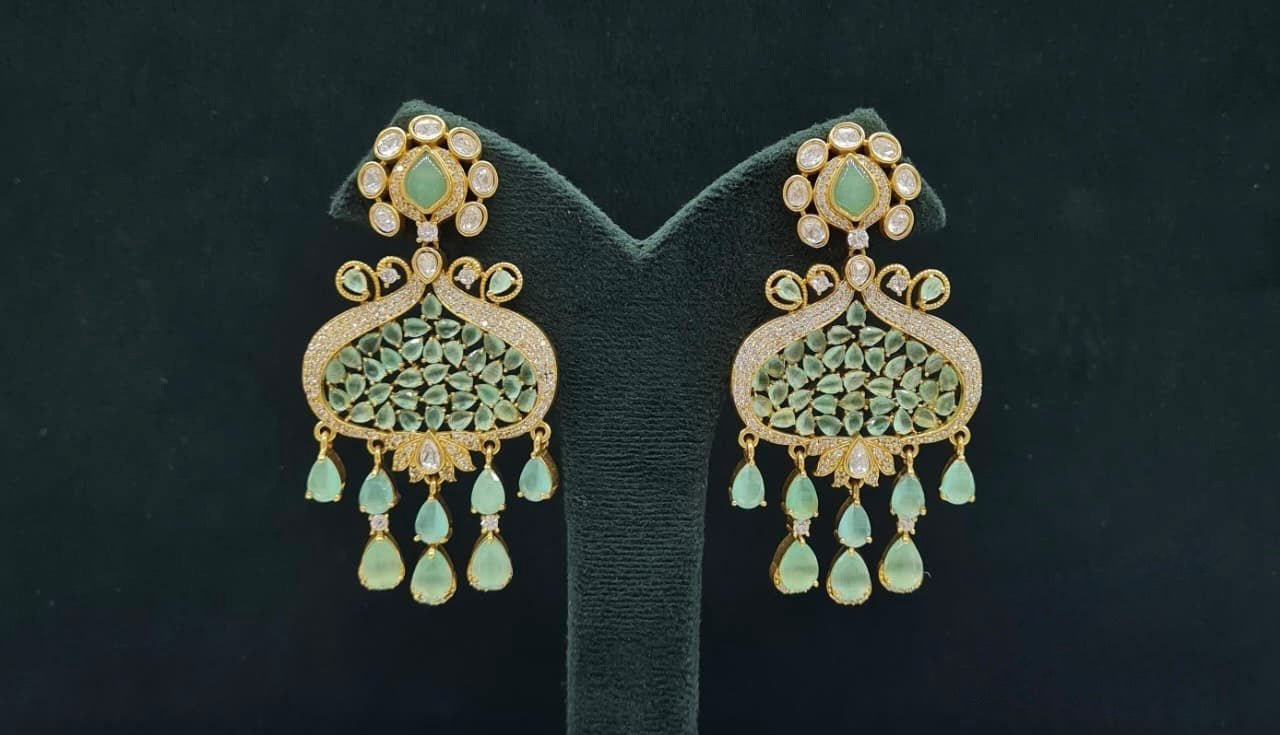 Kundan Earrings 08202 - KRISHNA'S SWETA JEWELLERY