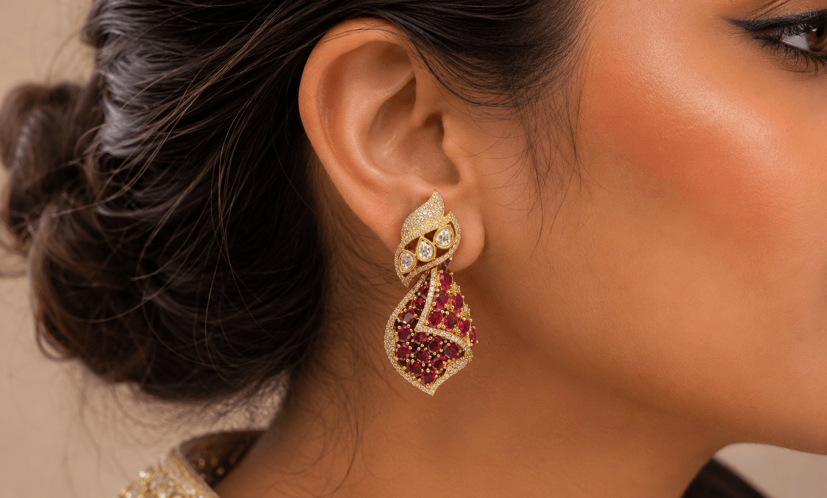 Kundan Earrings 08203 - KRISHNA'S SWETA JEWELLERY