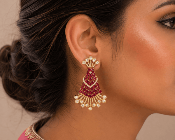 Kundan Earrings 08205 - KRISHNA'S SWETA JEWELLERY
