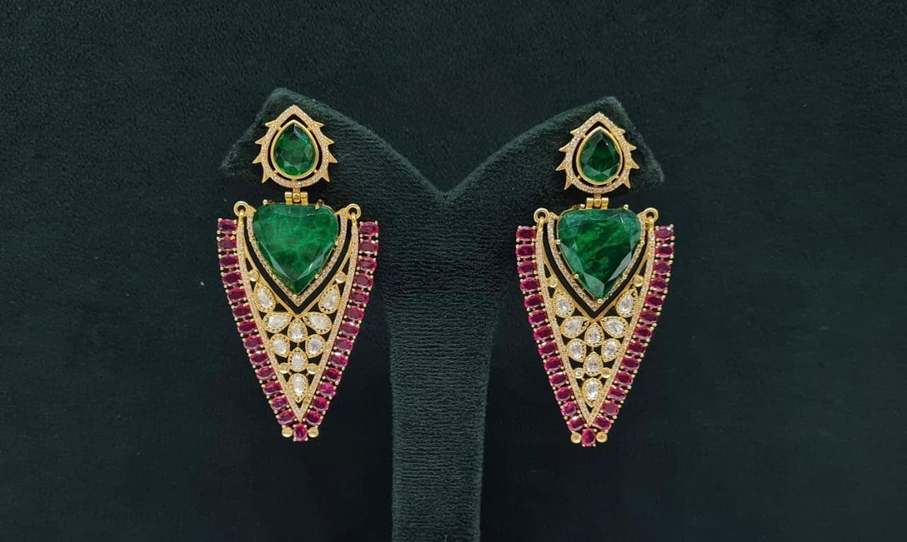 Kundan Earrings 08206 - KRISHNA'S SWETA JEWELLERY