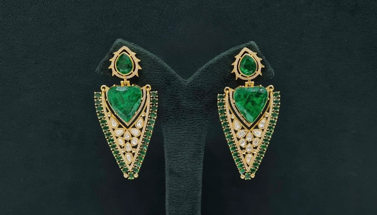 Kundan Earrings 08206 - KRISHNA'S SWETA JEWELLERY