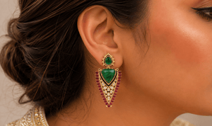 Kundan Earrings 08206 - KRISHNA'S SWETA JEWELLERY