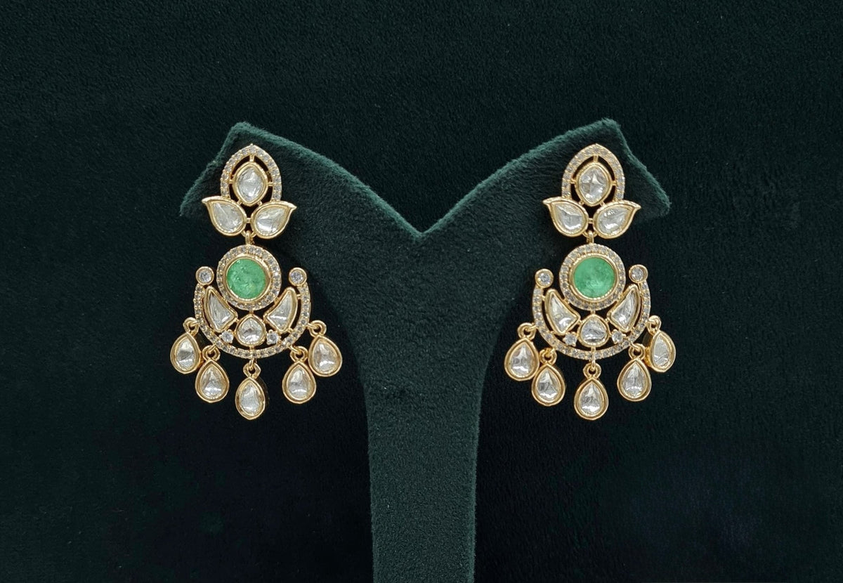 Kundan Earrings 08897 - KRISHNA'S SWETA JEWELLERY
