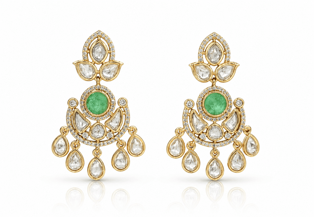 Kundan Earrings 08897 - KRISHNA'S SWETA JEWELLERY