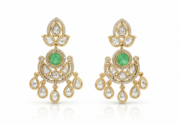 Kundan Earrings 08897 - KRISHNA'S SWETA JEWELLERY