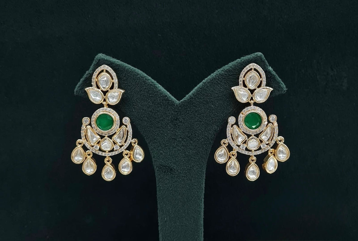 Kundan Earrings 08897 - KRISHNA'S SWETA JEWELLERY