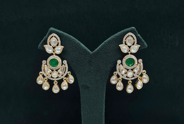 Kundan Earrings 08897 - KRISHNA'S SWETA JEWELLERY
