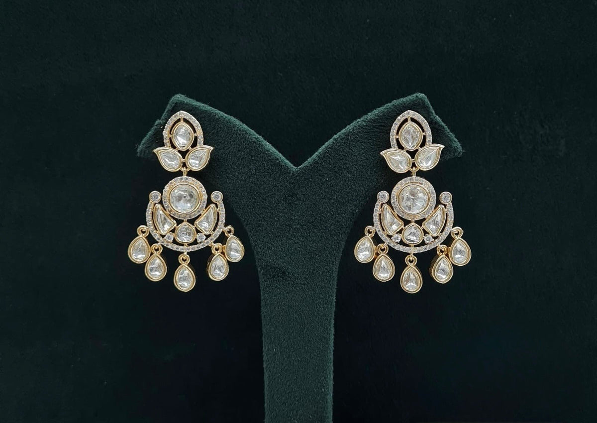 Kundan Earrings 08897 - KRISHNA'S SWETA JEWELLERY