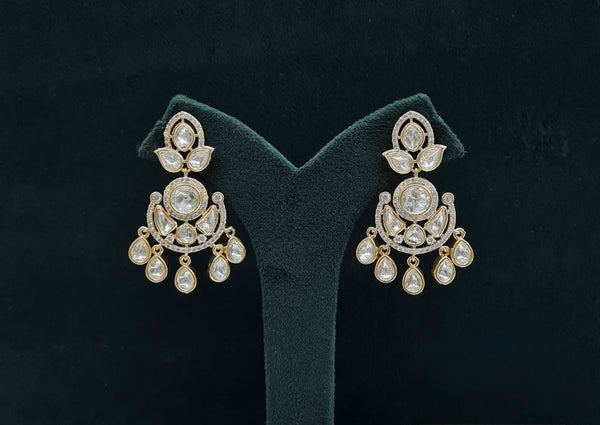 Kundan Earrings 08897 - KRISHNA'S SWETA JEWELLERY