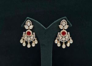 Kundan Earrings 08897 - KRISHNA'S SWETA JEWELLERY
