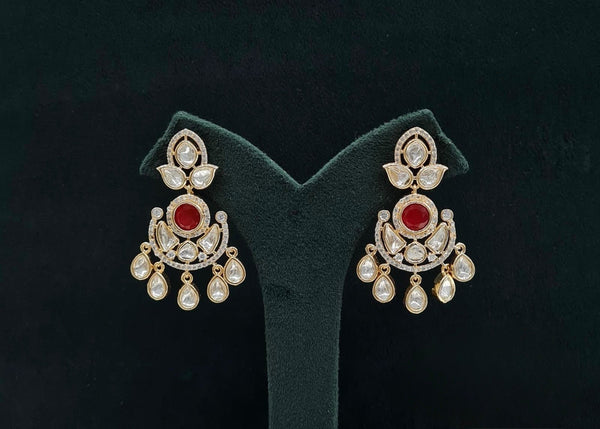 Kundan Earrings 08897 - KRISHNA'S SWETA JEWELLERY