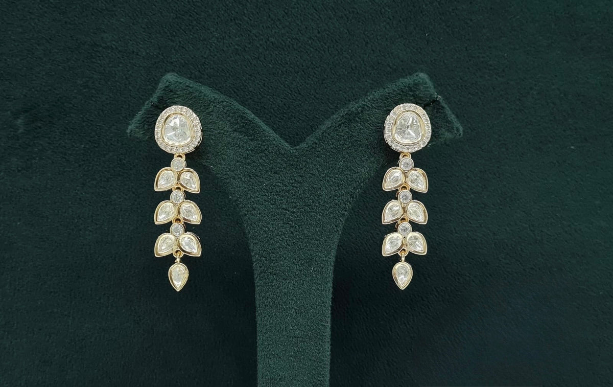 Kundan Earrings 08898 - KRISHNA'S SWETA JEWELLERY