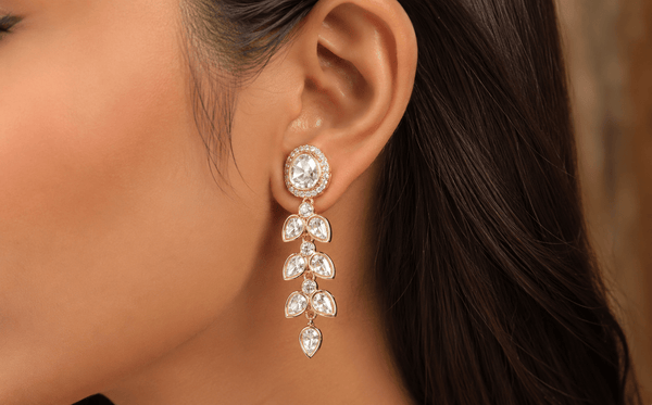 Kundan Earrings 08898 - KRISHNA'S SWETA JEWELLERY