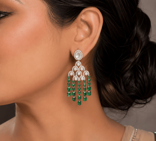 Kundan Earrings 08976 - KRISHNA'S SWETA JEWELLERY