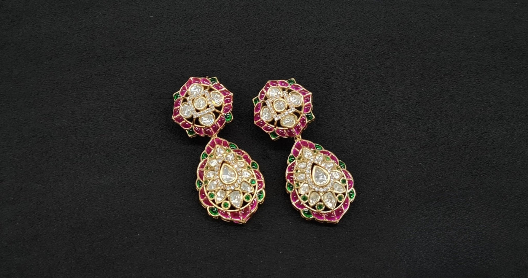 Kundan Earrings 09118 - KRISHNA'S SWETA JEWELLERY