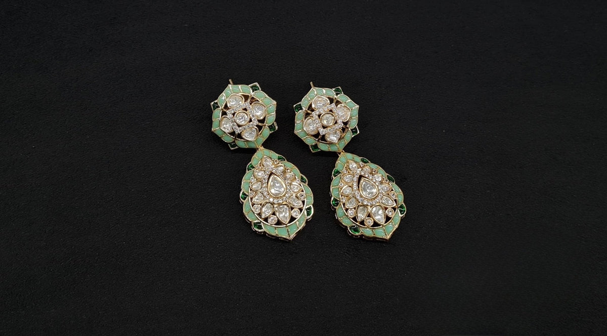 Kundan Earrings 09118 - KRISHNA'S SWETA JEWELLERY
