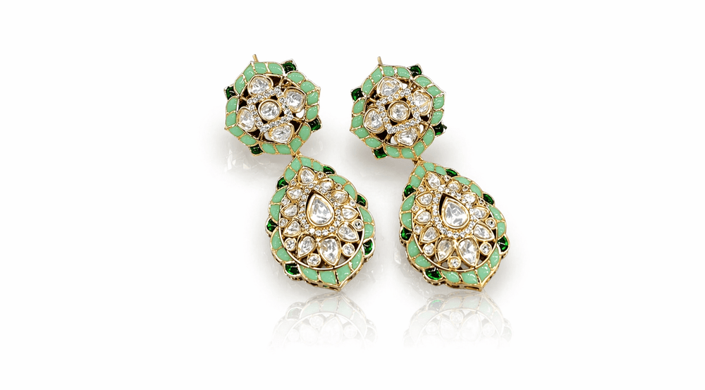 Kundan Earrings 09118 - KRISHNA'S SWETA JEWELLERY