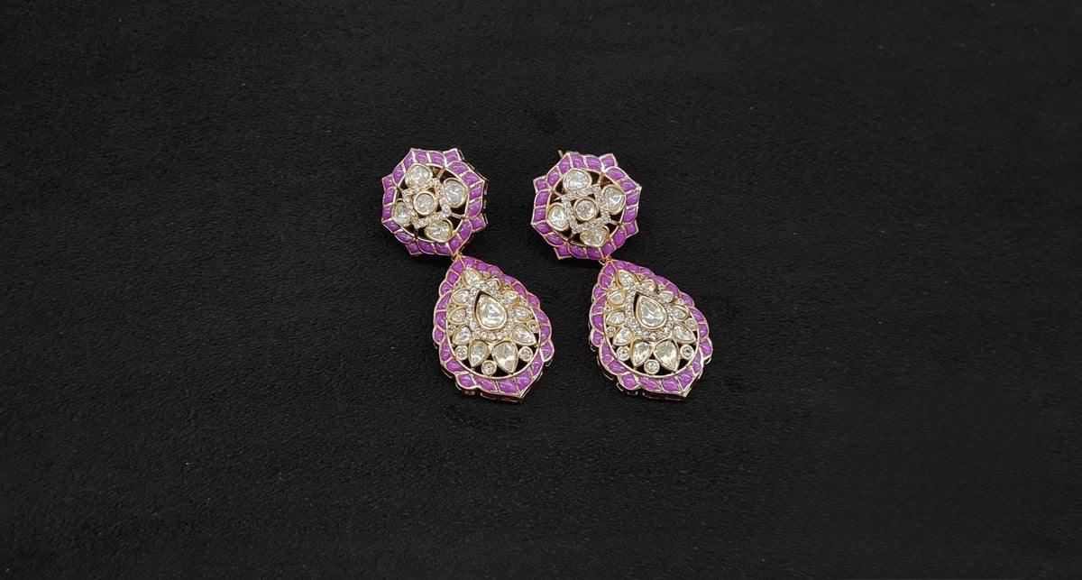 Kundan Earrings 09118 - KRISHNA'S SWETA JEWELLERY
