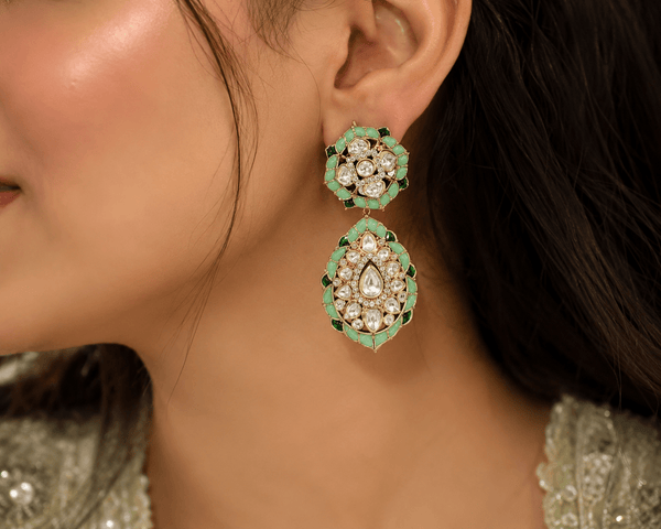 Kundan Earrings 09118 - KRISHNA'S SWETA JEWELLERY