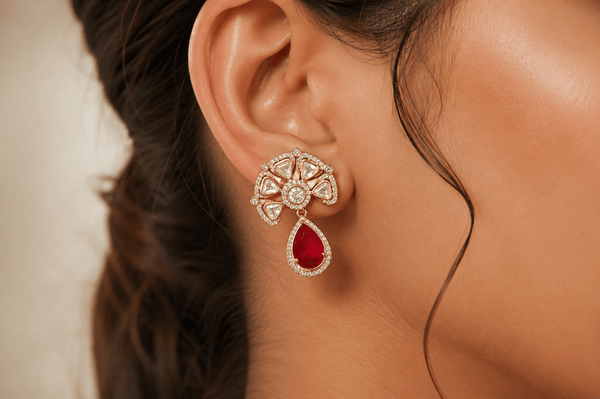 Kundan Earrings 09254 - KRISHNA'S SWETA JEWELLERY