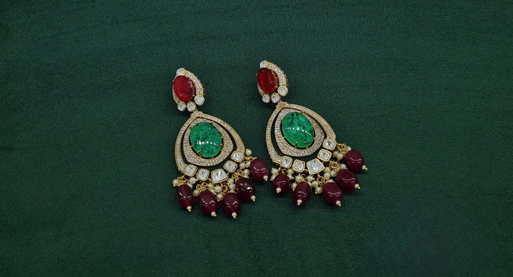 Kundan Earrings 09283 - KRISHNA'S SWETA JEWELLERY
