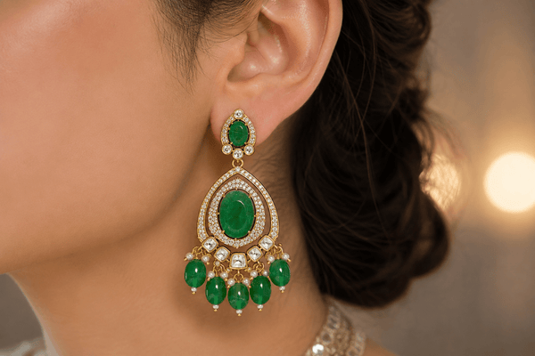Kundan Earrings 09283 - KRISHNA'S SWETA JEWELLERY