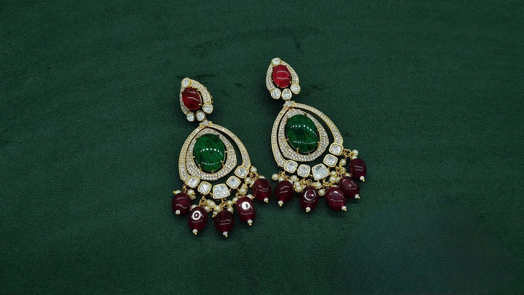 Kundan Earrings 09283 - KRISHNA'S SWETA JEWELLERY