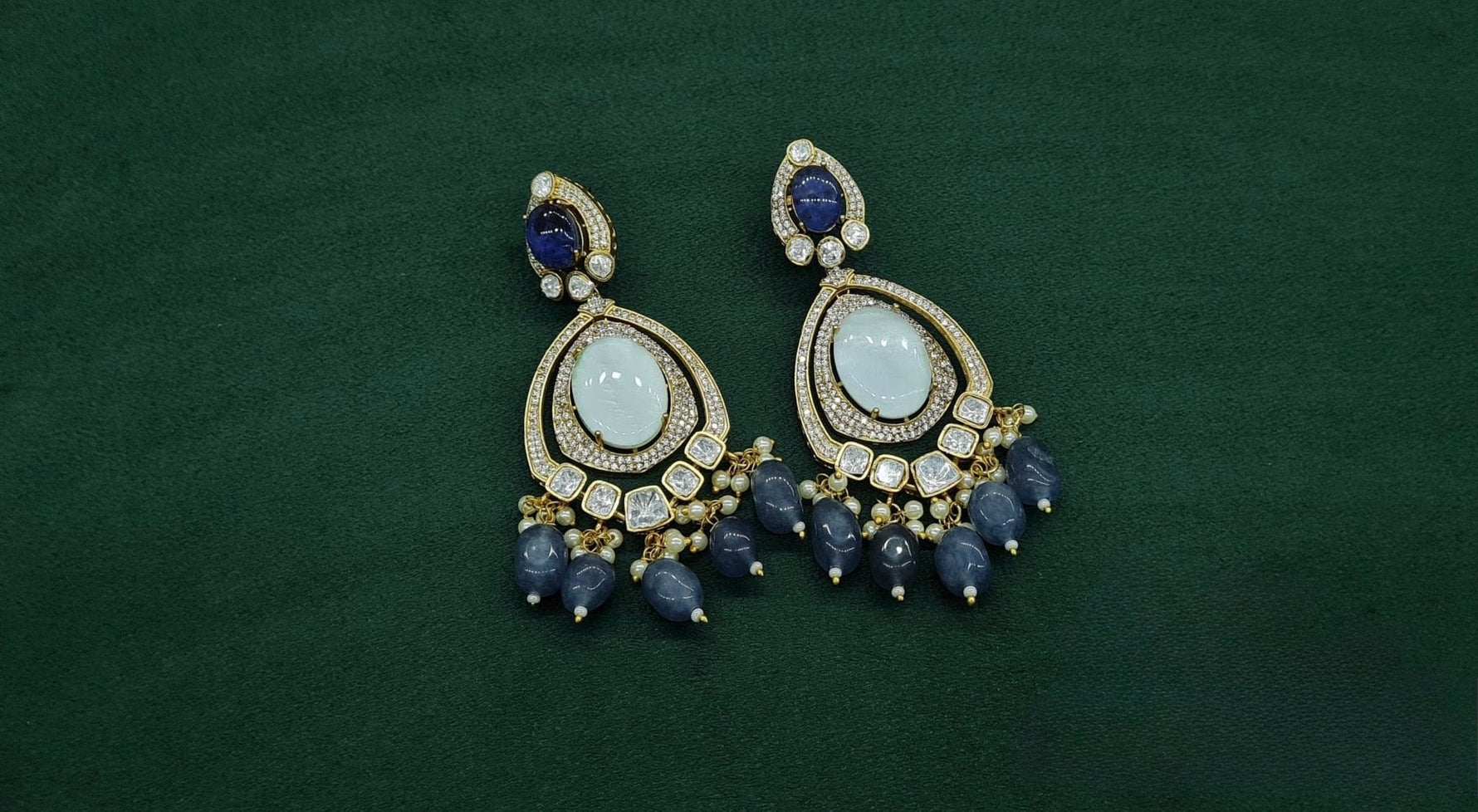 Kundan Earrings 09283 - KRISHNA'S SWETA JEWELLERY