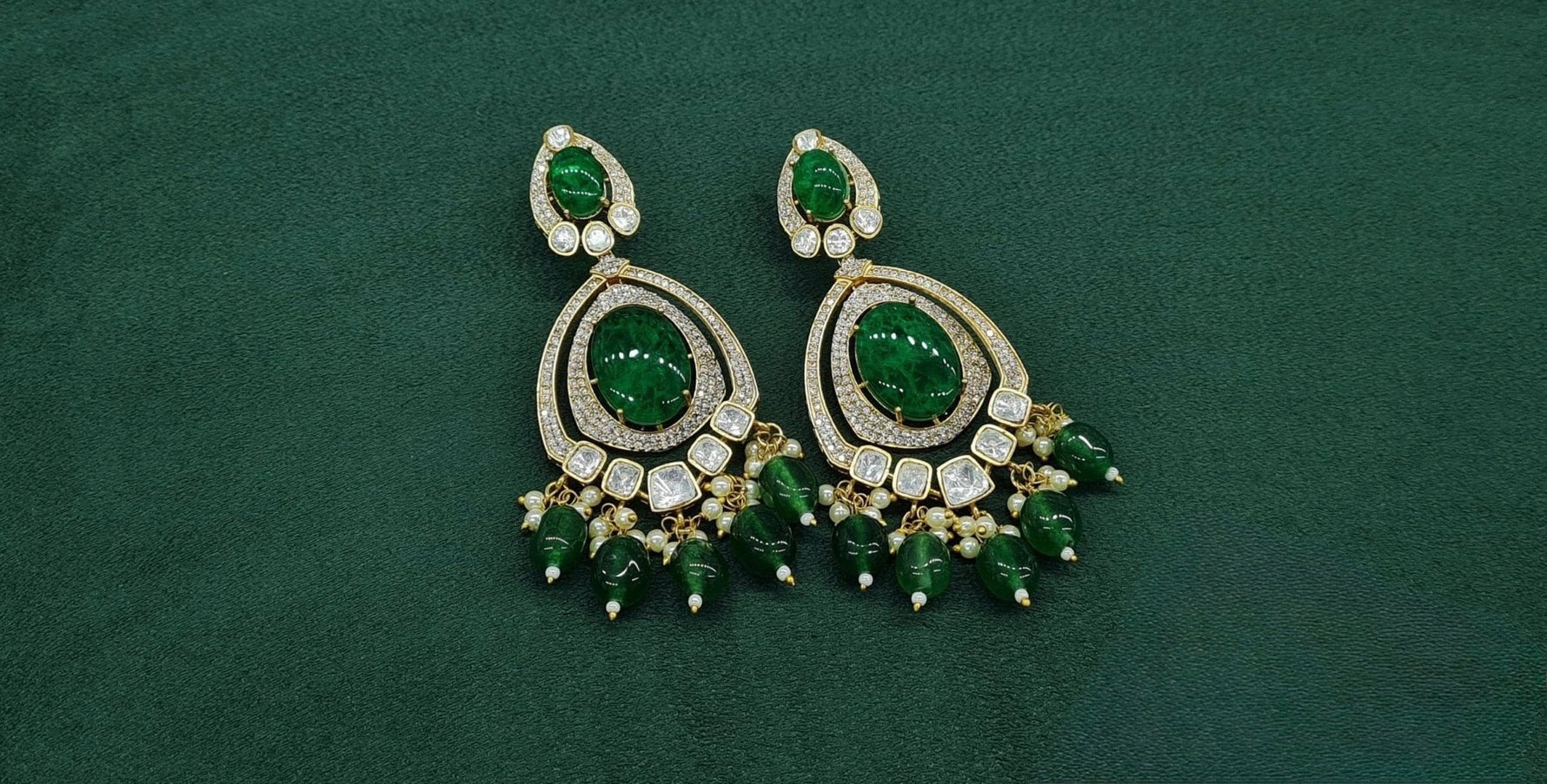 Kundan Earrings 09283 - KRISHNA'S SWETA JEWELLERY