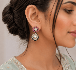 Kundan Earrings 09465 - KRISHNA'S SWETA JEWELLERY