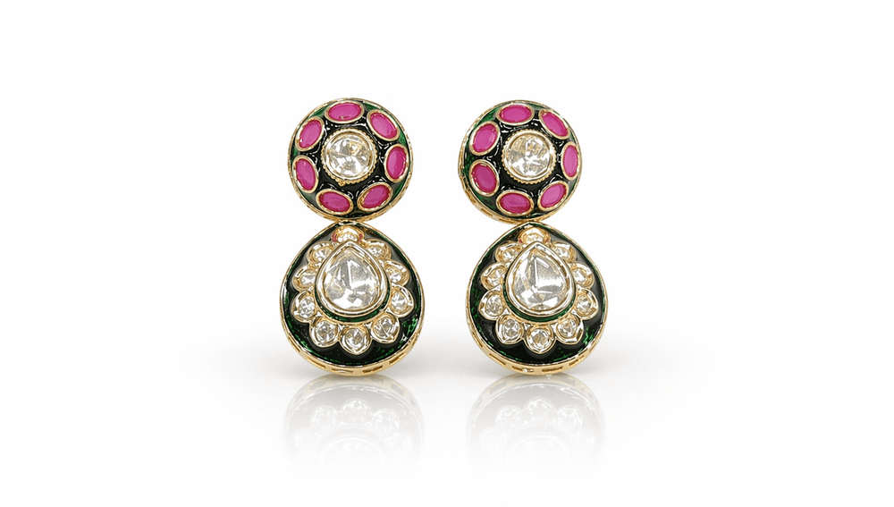 Kundan Earrings 09465 - KRISHNA'S SWETA JEWELLERY