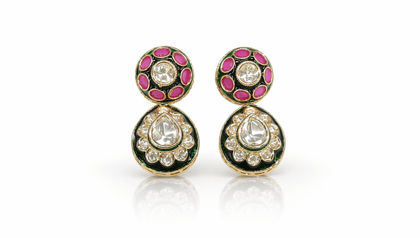 Kundan Earrings 09465 - KRISHNA'S SWETA JEWELLERY