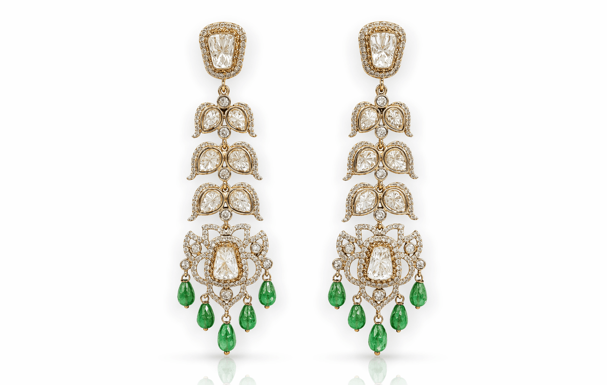 Kundan Earrings 09675 - KRISHNA'S SWETA JEWELLERY