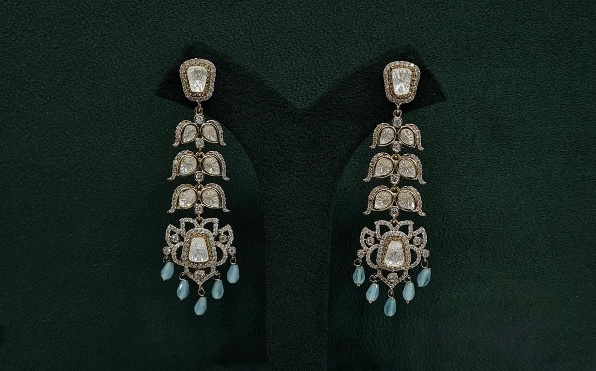 Kundan Earrings 09675 - KRISHNA'S SWETA JEWELLERY