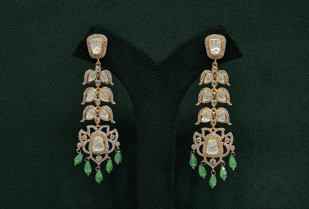Kundan Earrings 09675 - KRISHNA'S SWETA JEWELLERY