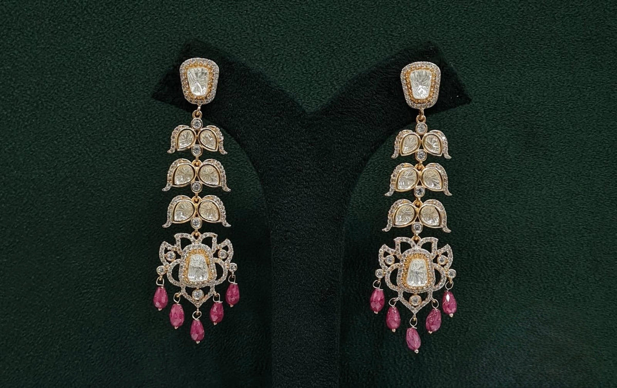 Kundan Earrings 09675 - KRISHNA'S SWETA JEWELLERY