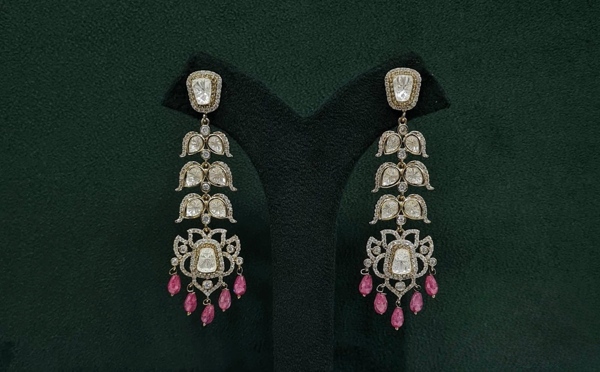 Kundan Earrings 09675 - KRISHNA'S SWETA JEWELLERY