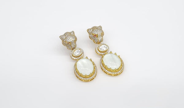 Kundan Earrings 10055 - KRISHNA'S SWETA JEWELLERY