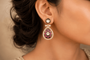 Kundan Earrings 11391 - KRISHNA'S SWETA JEWELLERY