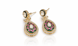 Kundan Earrings 11391 - KRISHNA'S SWETA JEWELLERY