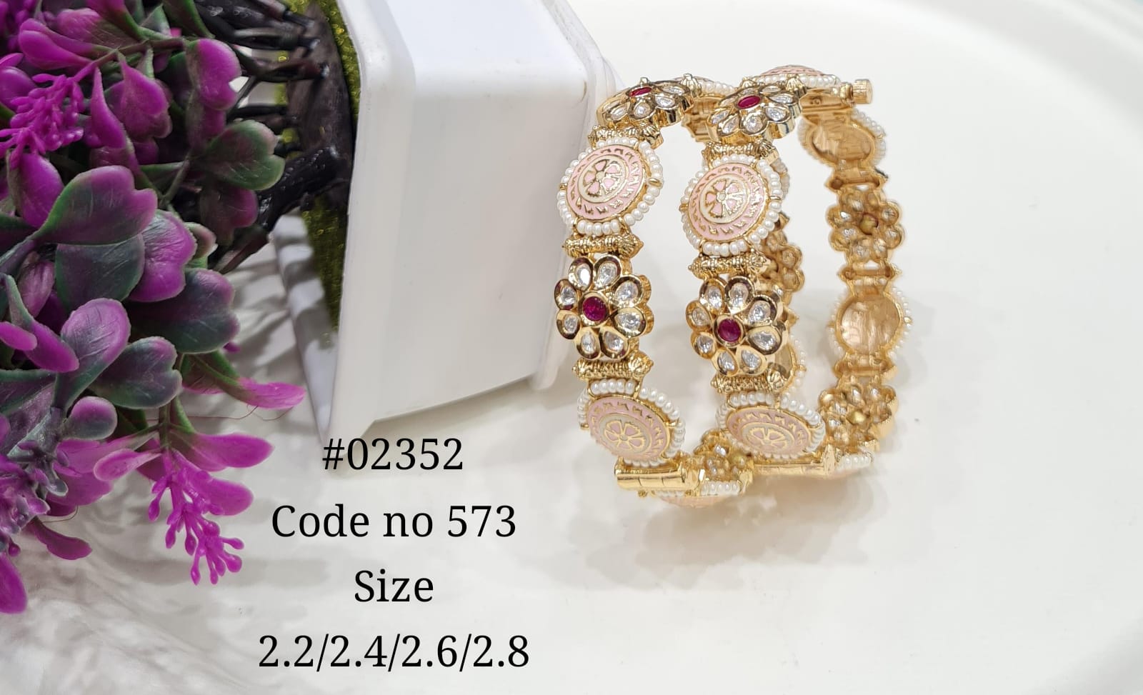Kundan Enamel Bangles 02352 - KRISHNA'S SWETA JEWELLERY