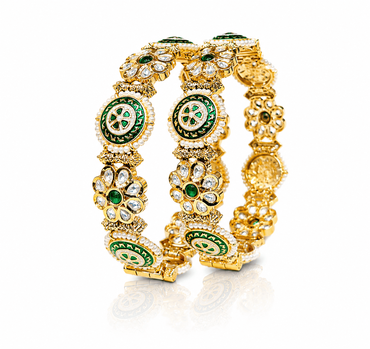 Kundan Enamel Bangles 02352 - KRISHNA'S SWETA JEWELLERY